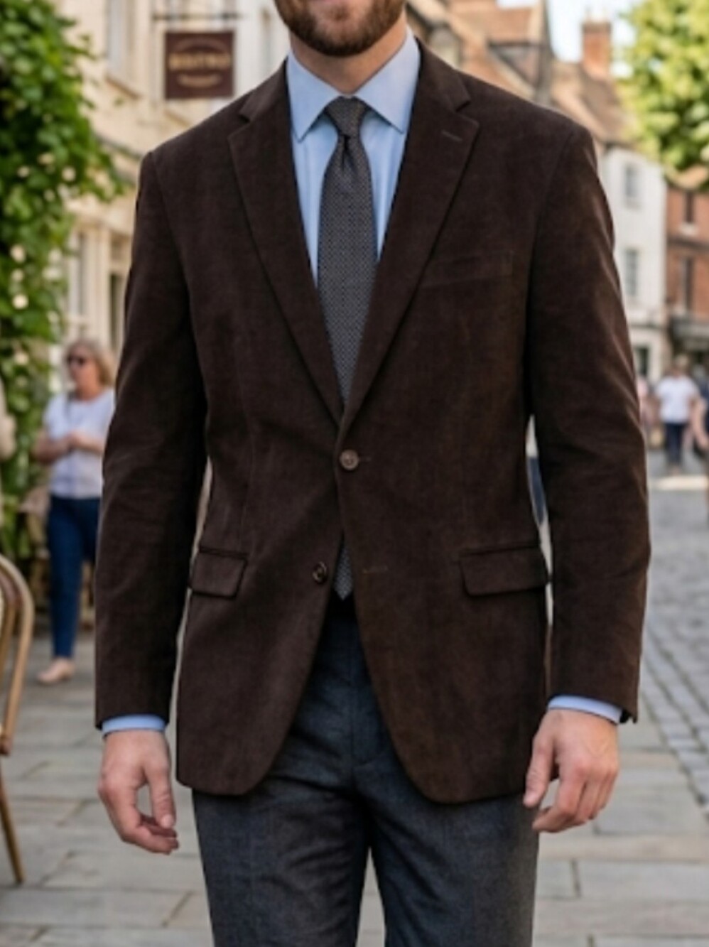 NWT Chaps Dark Brown Corduroy Sport Coat - Sz 42 L.